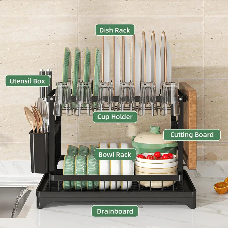 2-Tier Dish Drying Rack